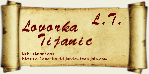 Lovorka Tijanić vizit kartica